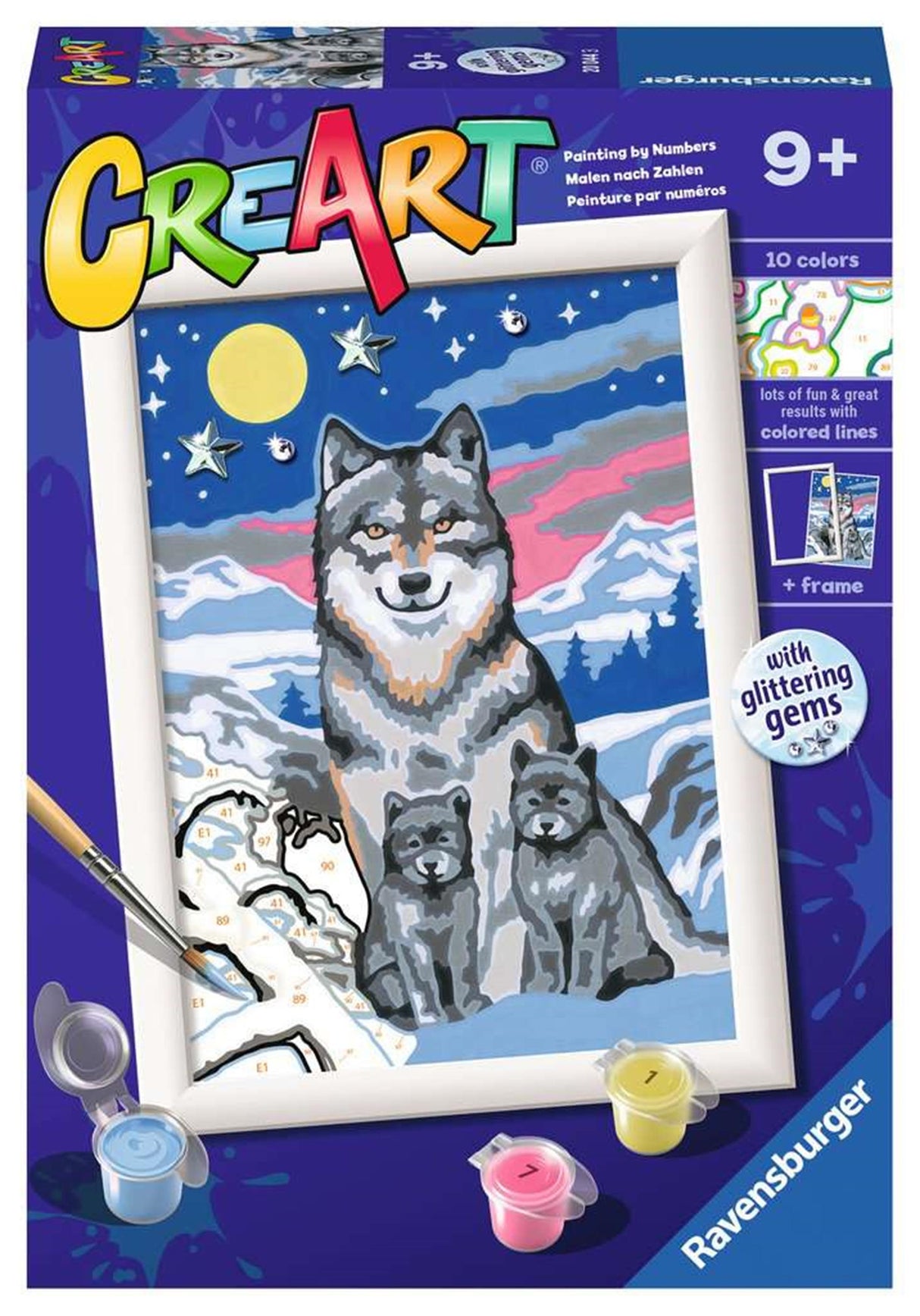 Ravensburger Kreart Gemälde auf Nummer Great Wolves Familie