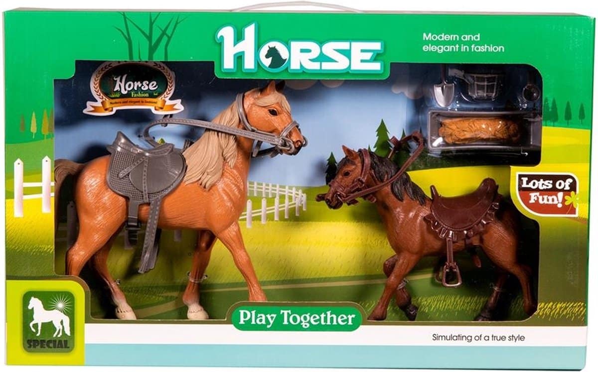 Horse horse with foal and various accessories