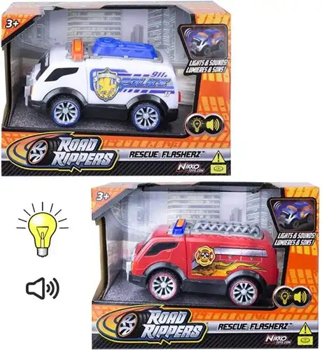 Paloyksikkö tien repijät autopoliisi tai palokunta valolla ja äänellä