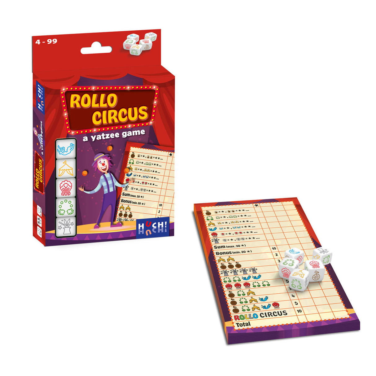Asmodee Rollo Yatzee Circus Dice Game