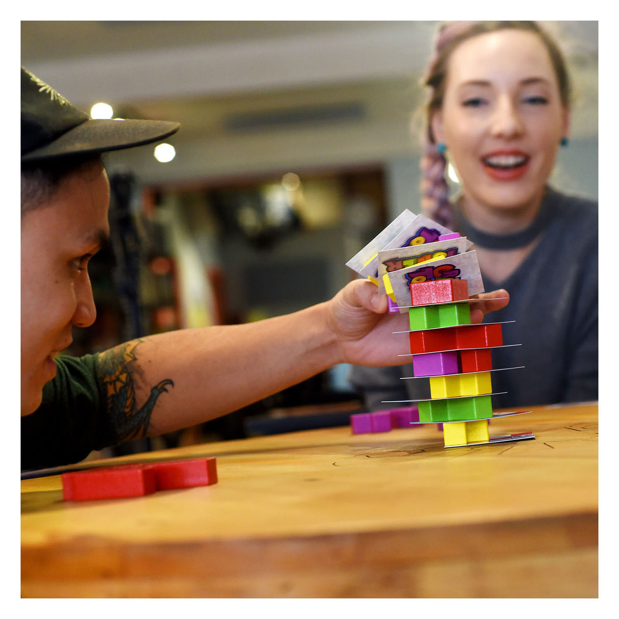 Asmodee Wooden Crazy Tower Stacking Tower