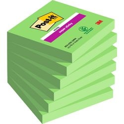 Self-adhesive Post-it Notes 6 x 90 sheets 76 x 76 mm blank green