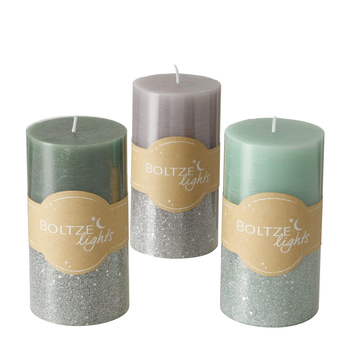 Boltze hjemmesøylelys mariza ø7xh13cm, grå