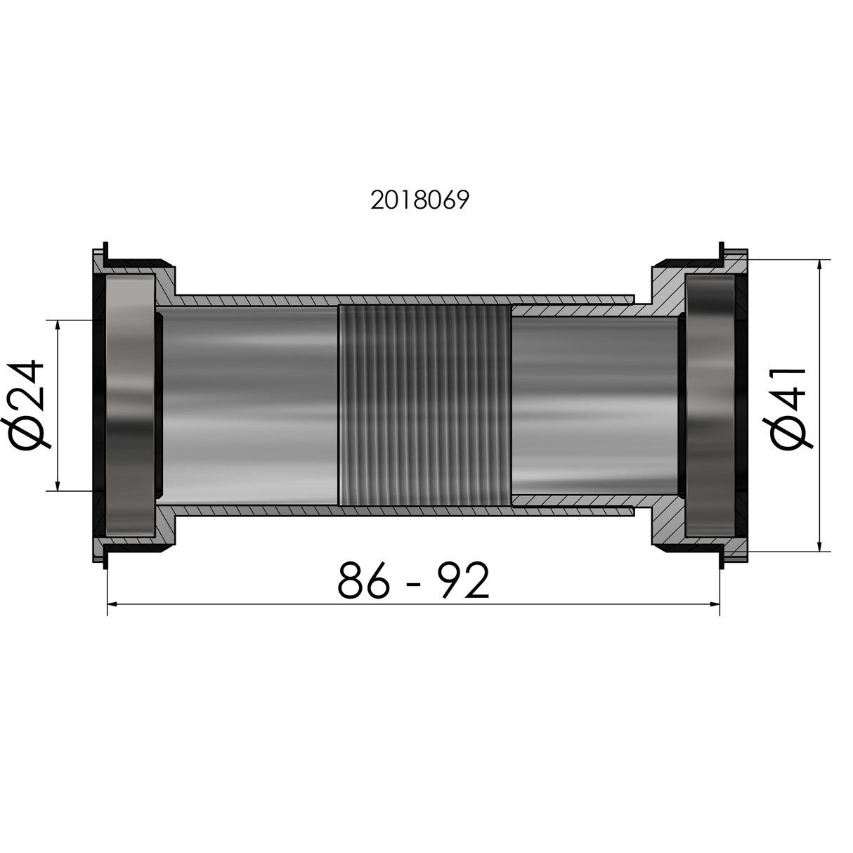 Plate scoop Elvedes Twist Fit B86 BB92 Shimano