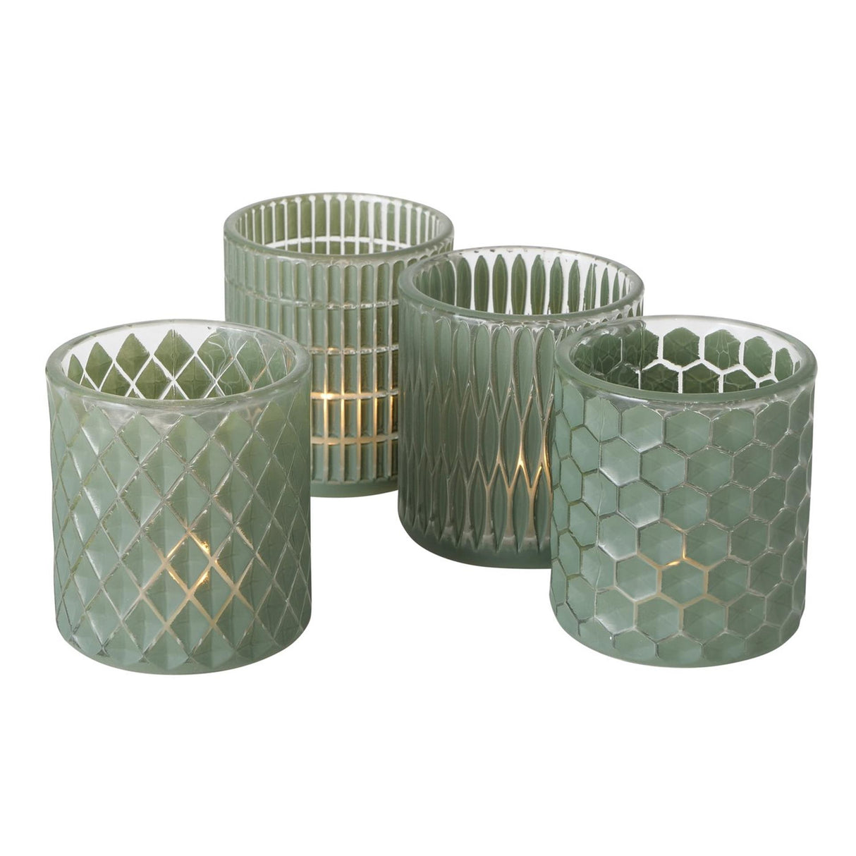 Boltze home theelichthouder dustin ø8xh9cm groen