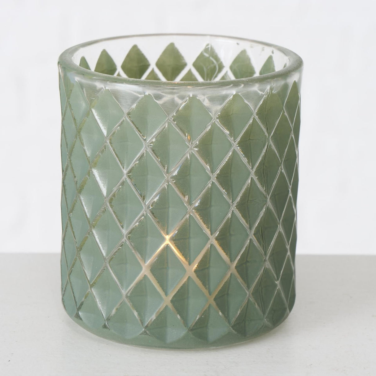 Boltze home theelichthouder dustin ø8xh9cm groen