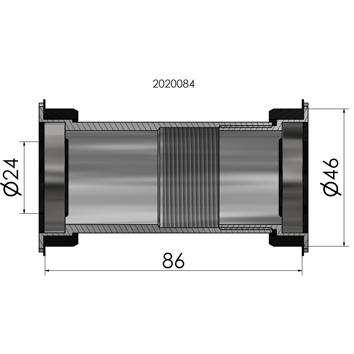 Twist fit spodní porušení Elvedes pro BB386 Shimano 46 x 86 mm
