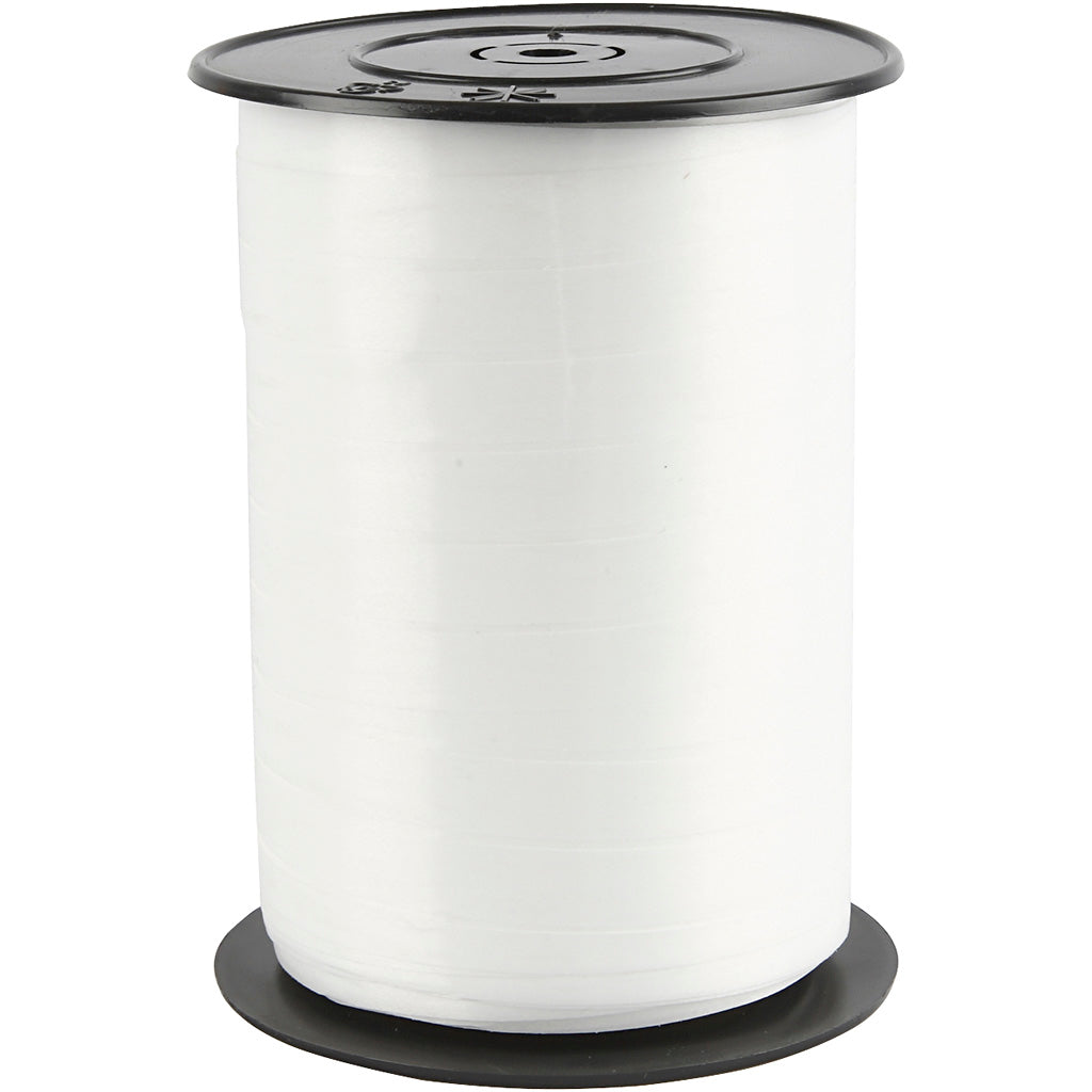 Creativ company cadeaulint, b: 10 mm, glossy, wit, 250 m 1 rol