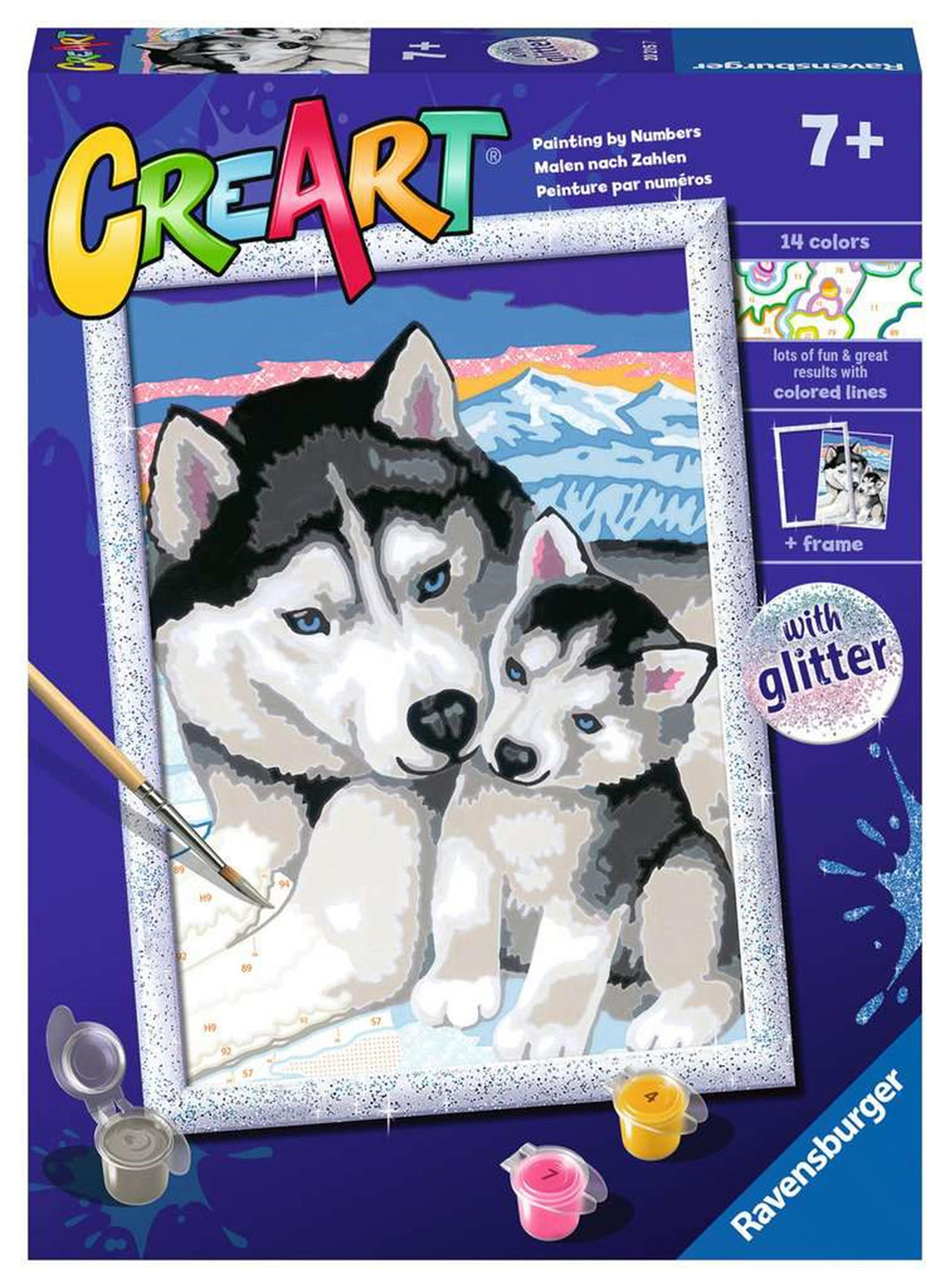Ravensburger Creart Maleri på nummer søde Huskies