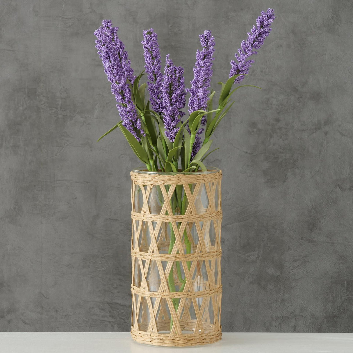 Boltze home vaas favro glas zeegras ø11xh20cm