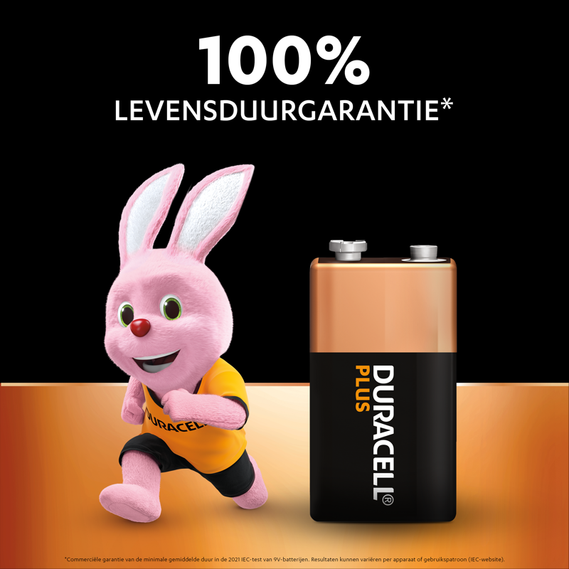 „Duracell Plus“ šarminis 100% 9v 6lr61 kiekvienas