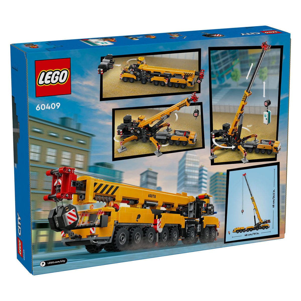LEGO CITY 60409 CRANE DE CONSTRUCTION MOBILE JAUNE