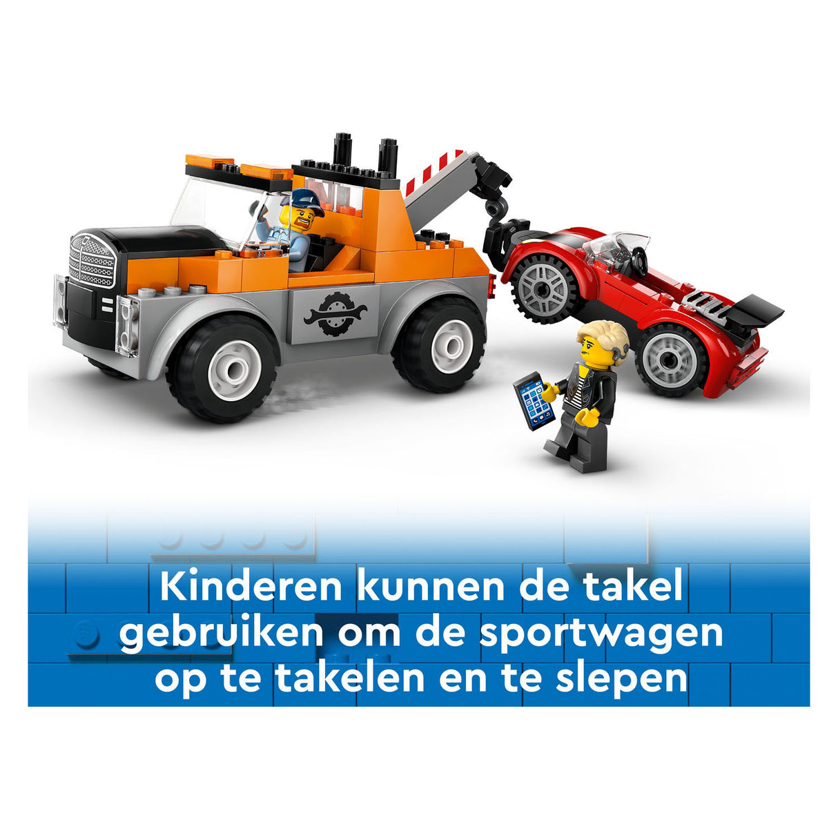 LEGO City tow truck with sports car repair - 60435
