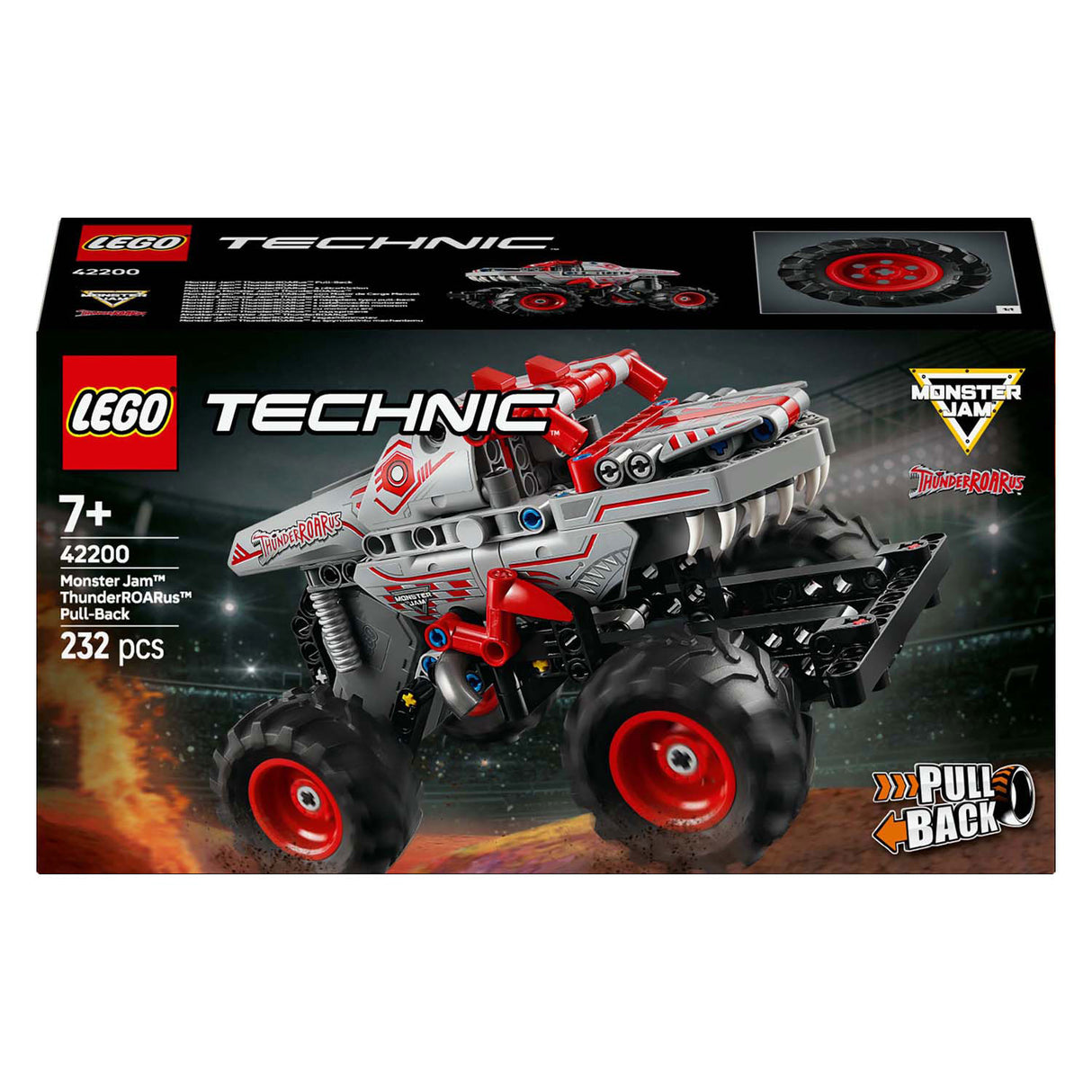 Lego Technic 42200 Monster Jam Thunderroarus puxar para trás