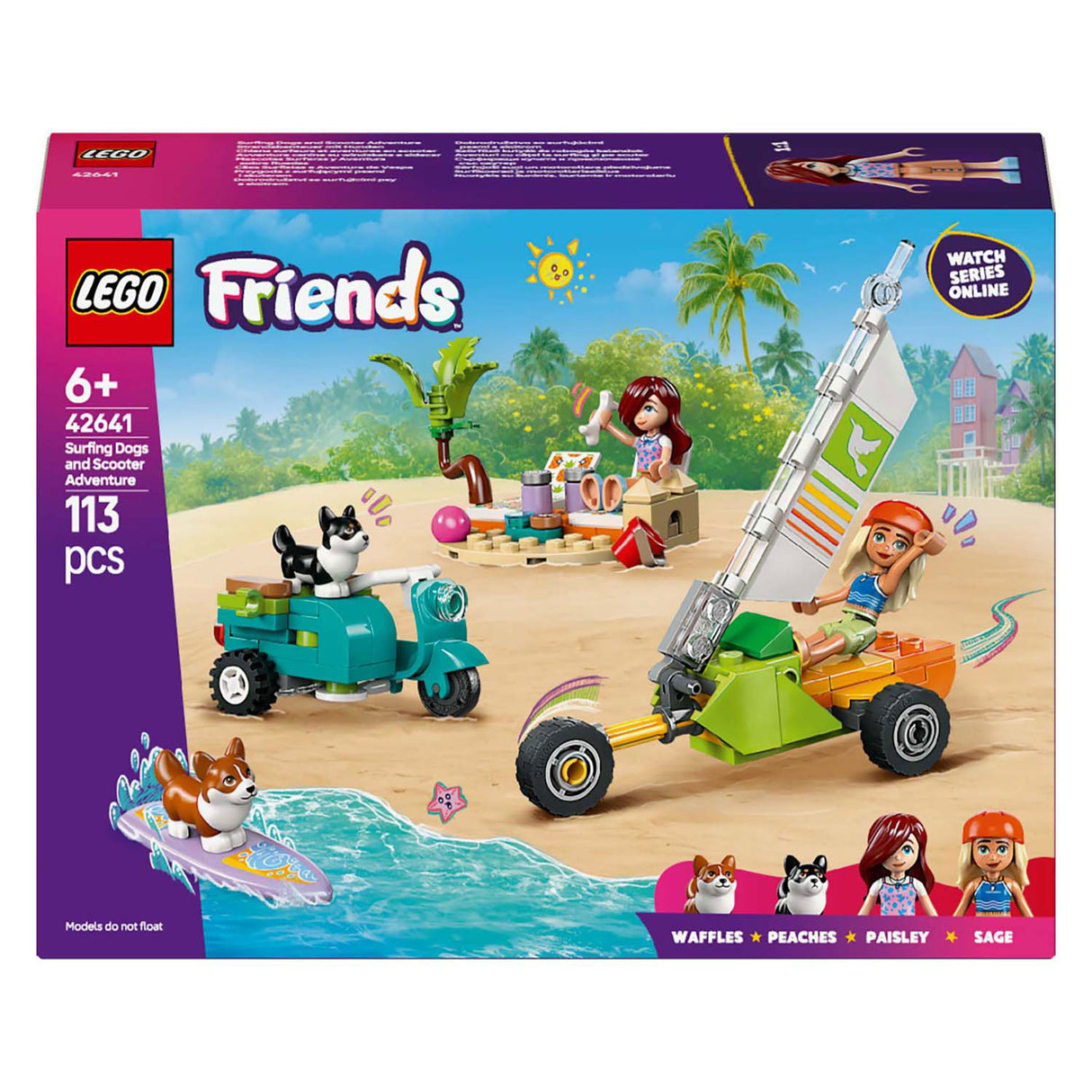 Lego friends 42641 surfing and scooter fun with the dogs
