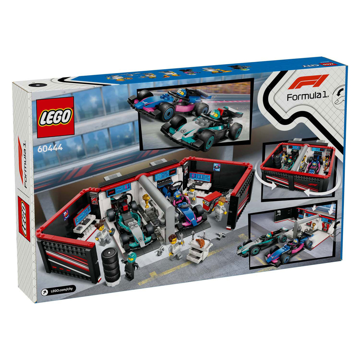 LEGO City 60444 F1 garage with Mercedes-AMG and Alpine Cars