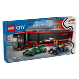 Lego city 60445 f1 lastebil med rb20 og amr24 f1 biler