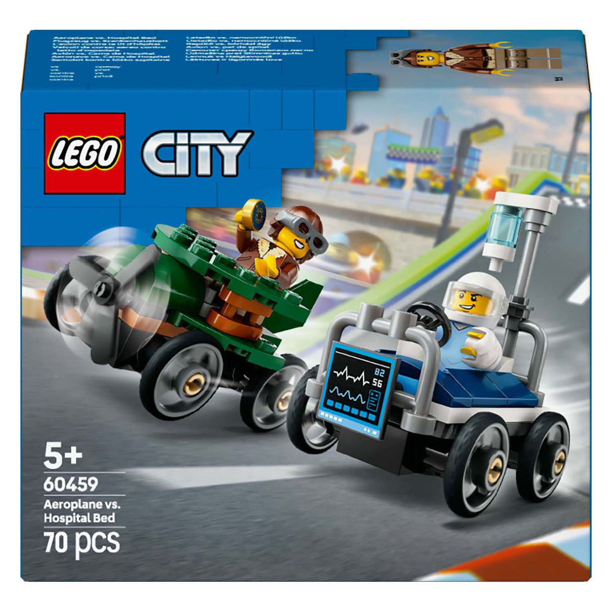 Lego City 60459 Race Car Kit: Airplane vs. Hospital Bed