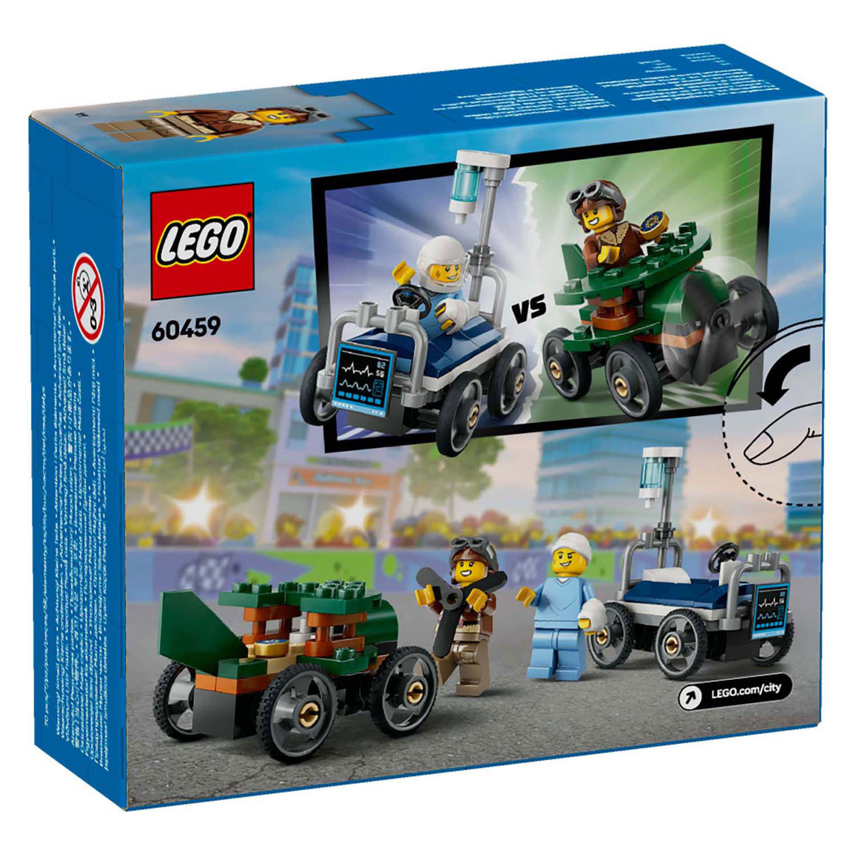 LEGO 60459 City Skvělá vozidla Raceatopakket: Letadlo vs. nemocniční lůžko