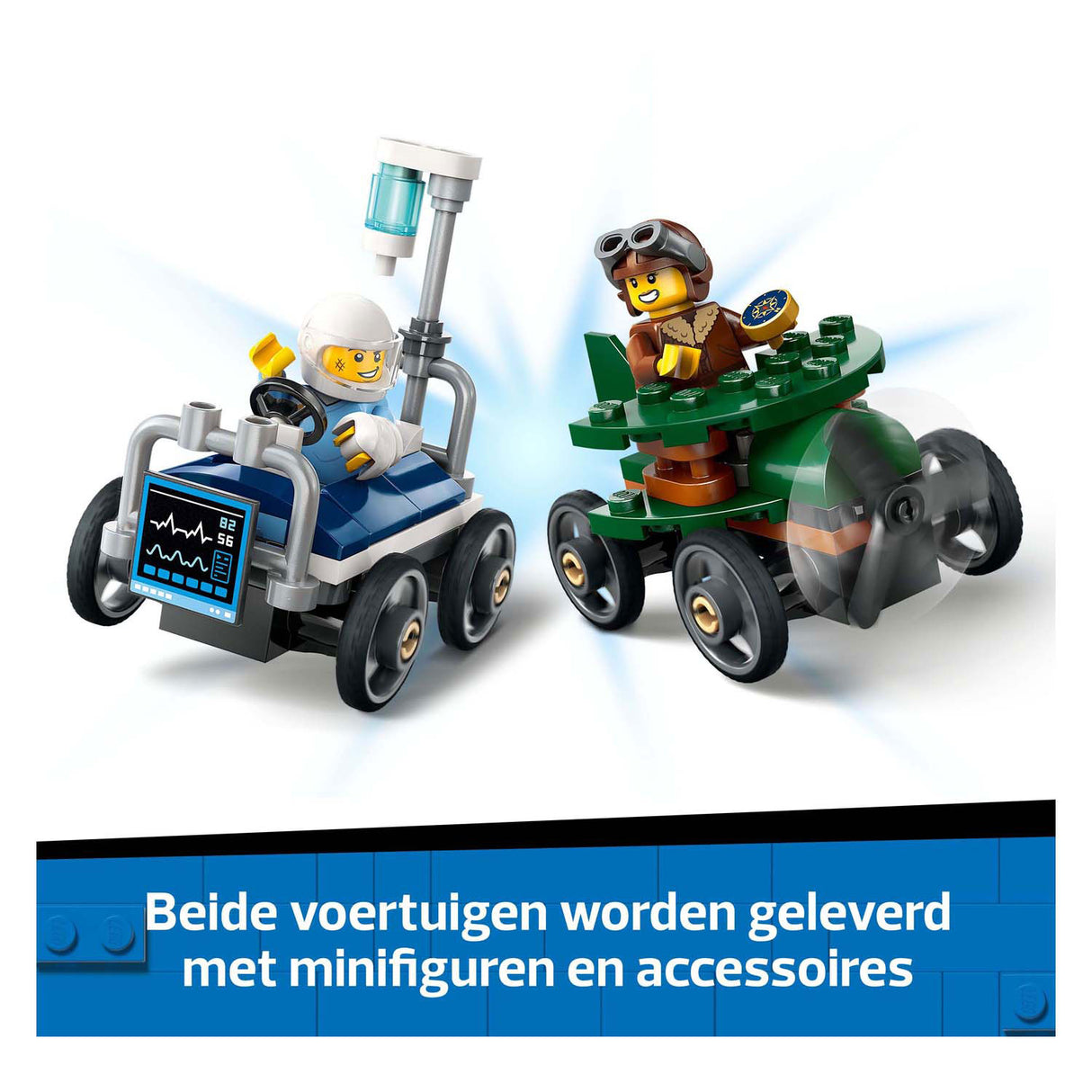 LEGO 60459 City Skvělá vozidla Raceatopakket: Letadlo vs. nemocniční lůžko