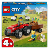Lego 60461 City Stora fordon Röd traktor med släpvagn och får