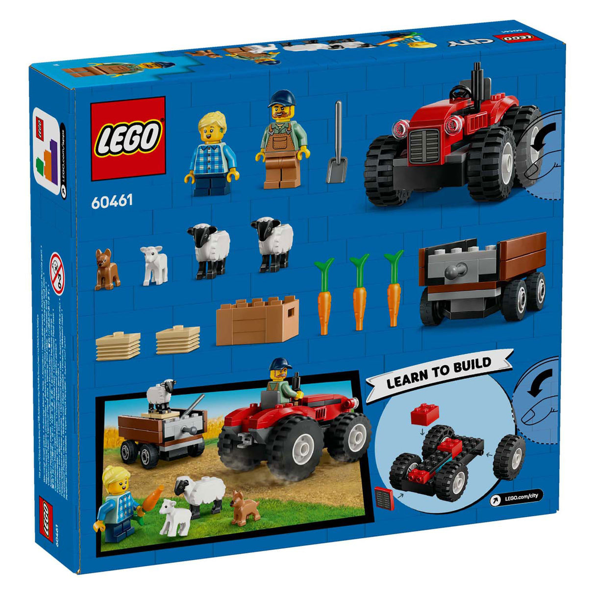 LEGO 60461 City Skvělá vozidla Red Tractor s přívěsem a ovcemi