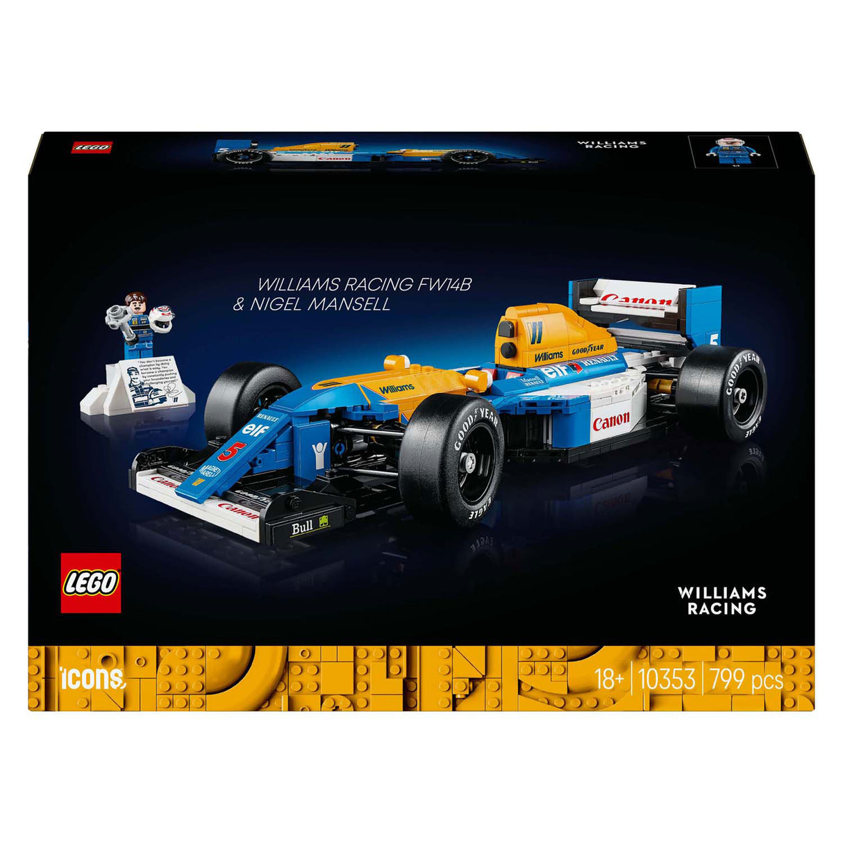 Icônes Lego 10353 Williams Racing FW14B et Nigel Mansell