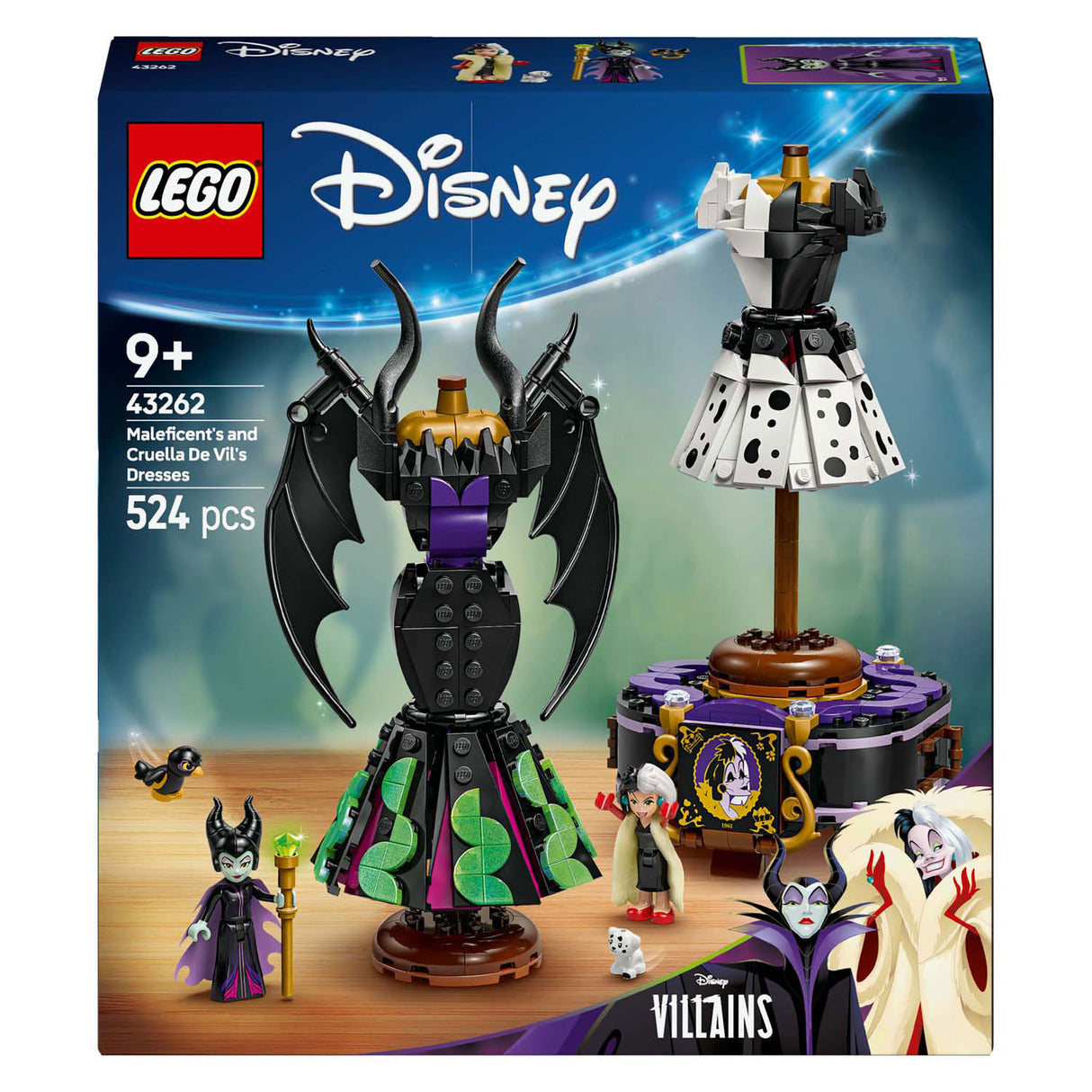 Lego disney 43262 kjolene til maleficent og cruella de vil