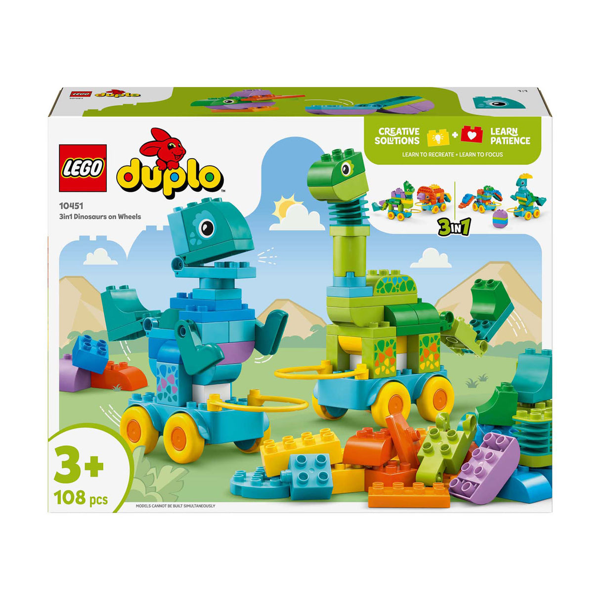 Lego Duplo 10451 3-an-1 Dinosaurier op Rieder