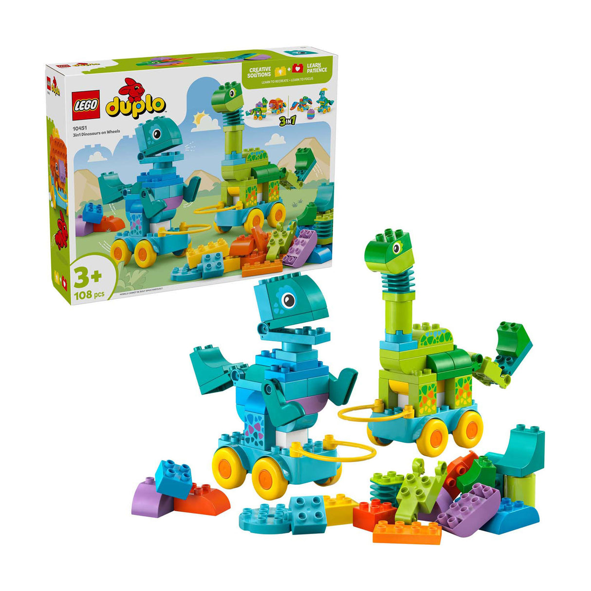 Lego Duplo 10451 3-in-1 dinosaurs on wheels