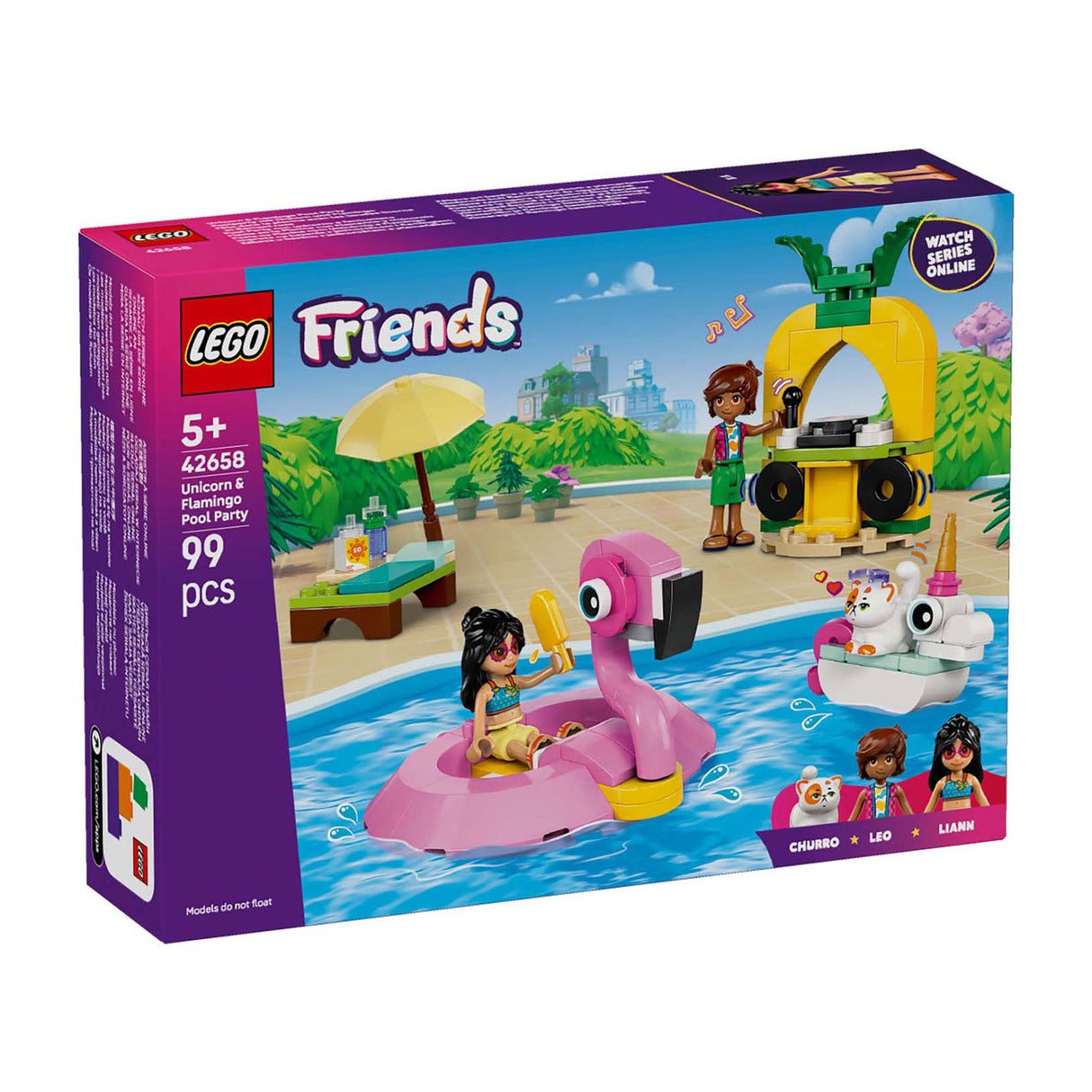 Lego classic 42658 zwembadfeestje met flamingo en eenhoorn