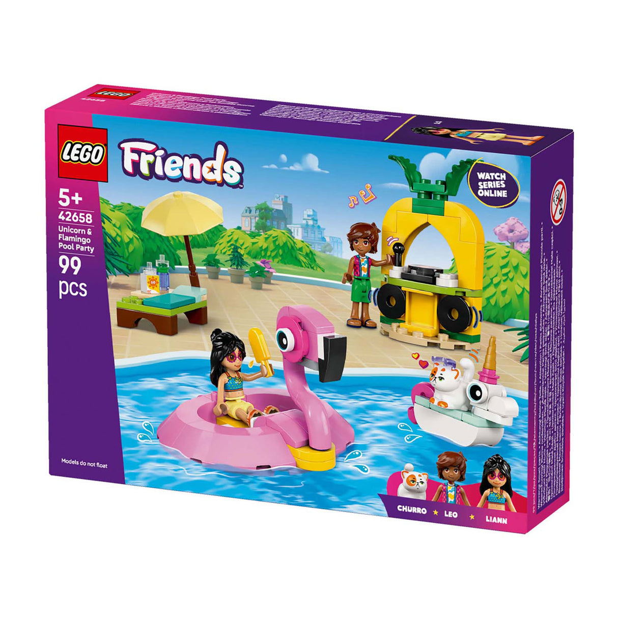 Lego classic 42658 zwembadfeestje met flamingo en eenhoorn