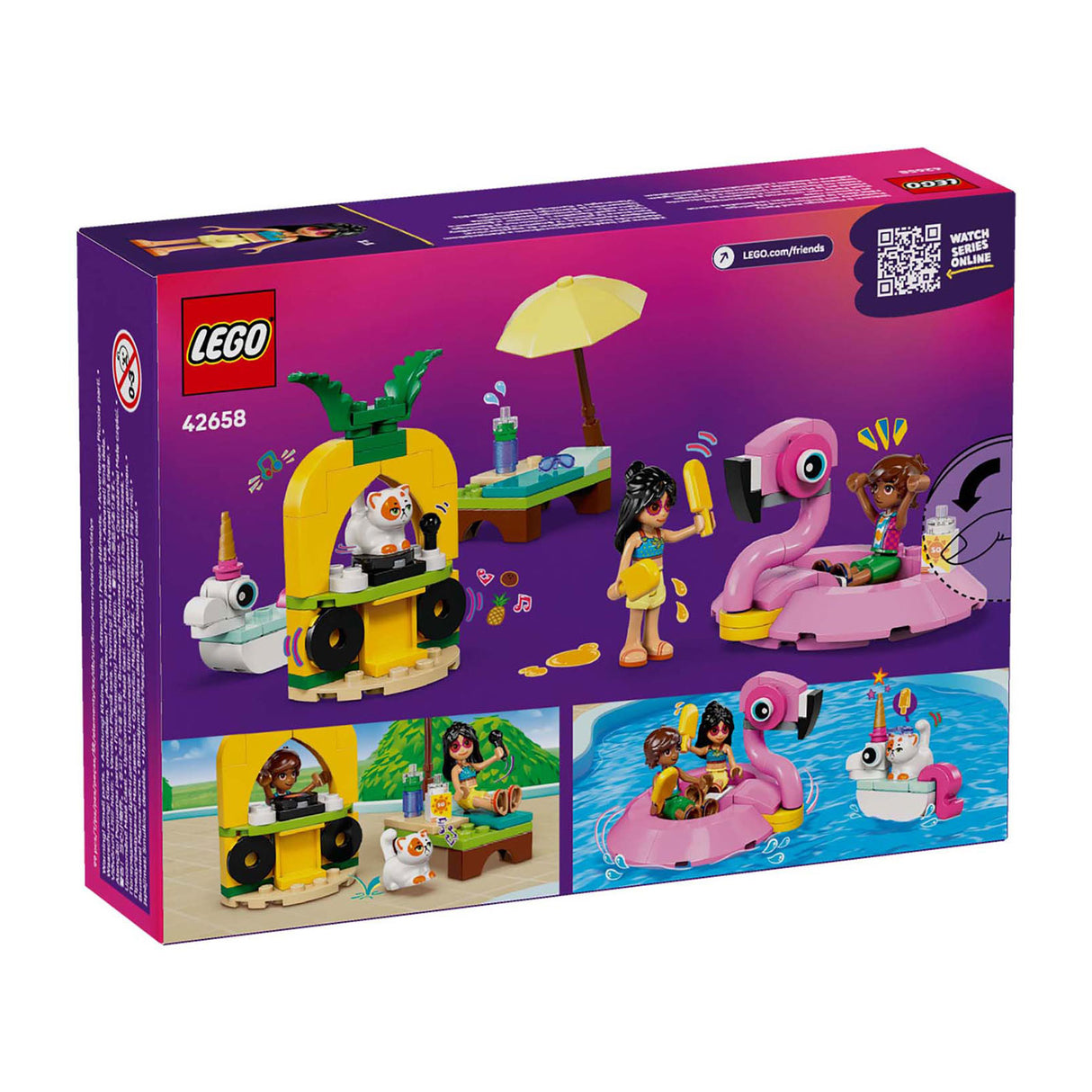 Lego classic 42658 zwembadfeestje met flamingo en eenhoorn