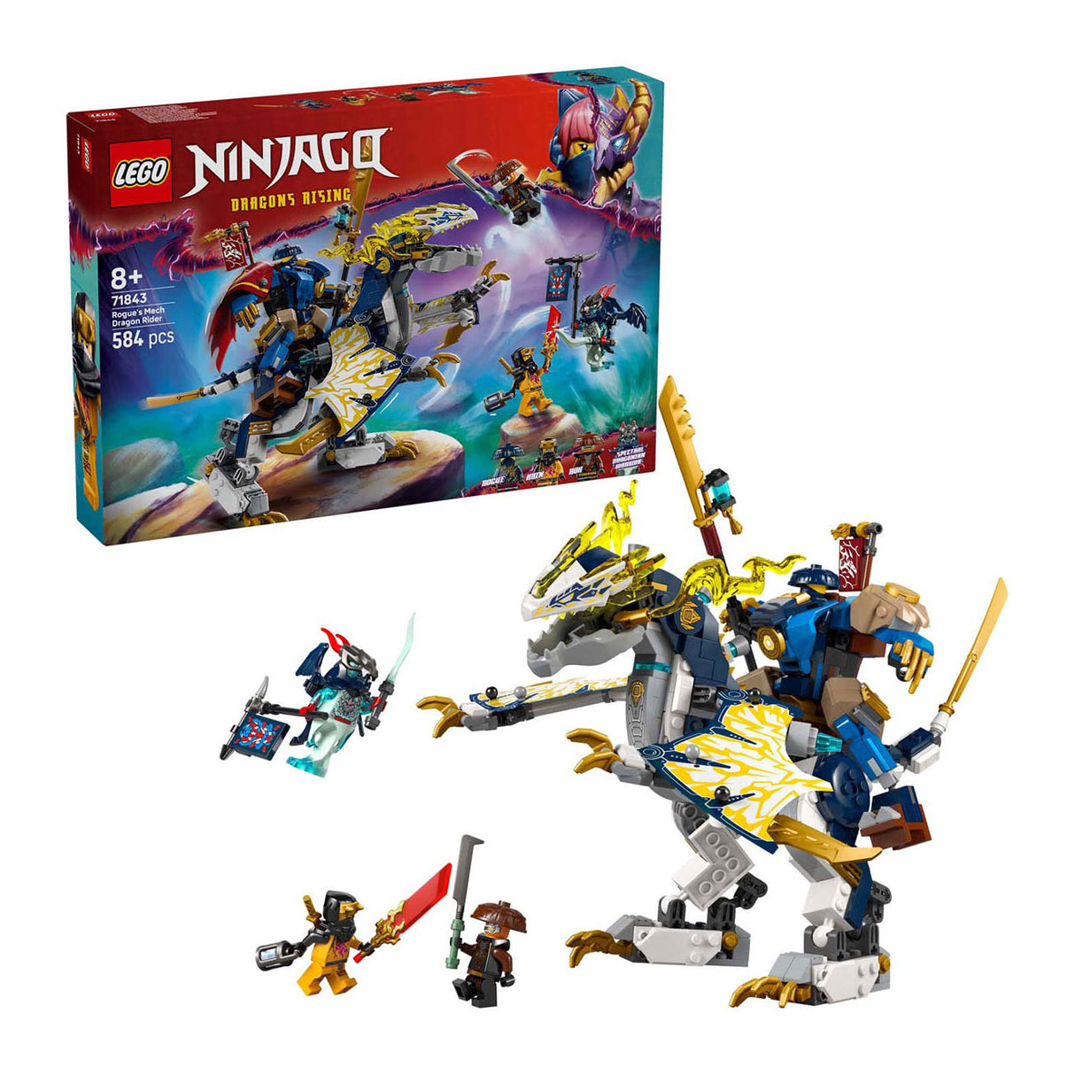Lego Ninjago 71843 Cavaleiro Mech Dragão de Rogue