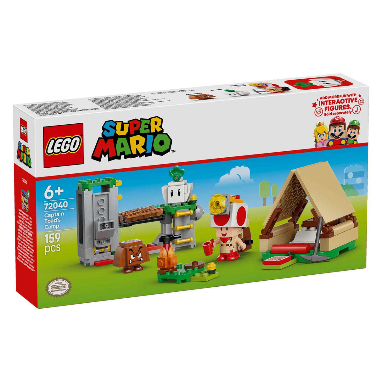 Lego super mario 72040 toad-baas kampeerplaats