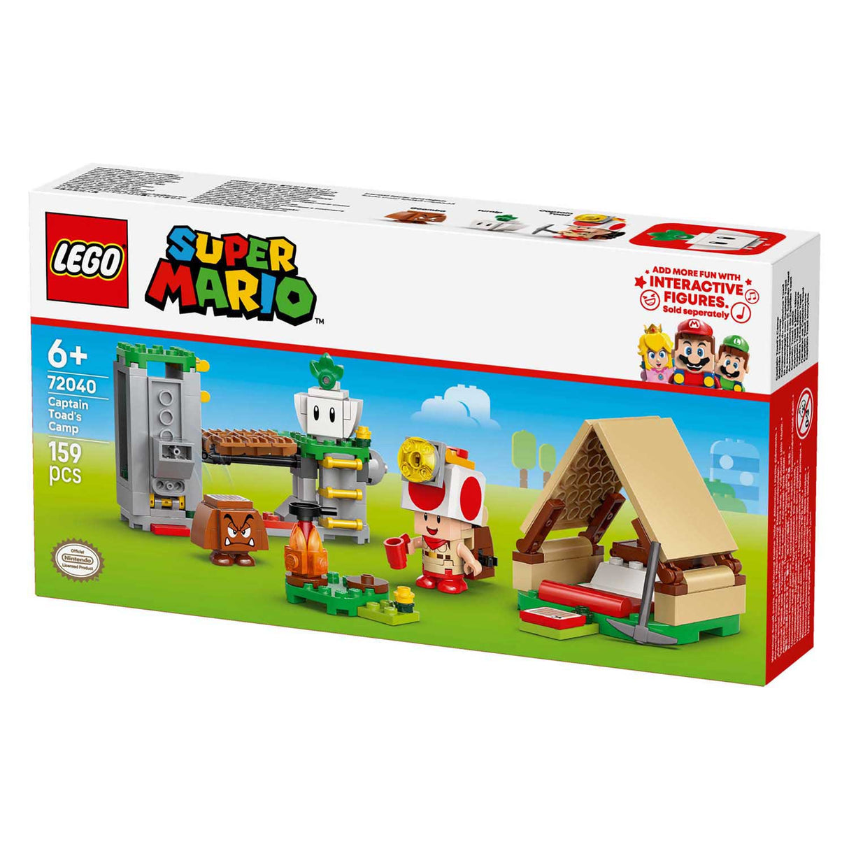 Lego super mario 72040 toad-baas kampeerplaats