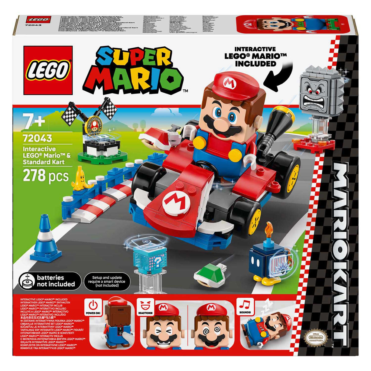 Lego super mario 72043 mario e kart padrão