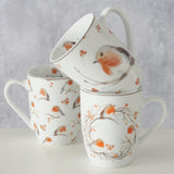 Boltze home beker ruby roodborst 330ml porselein