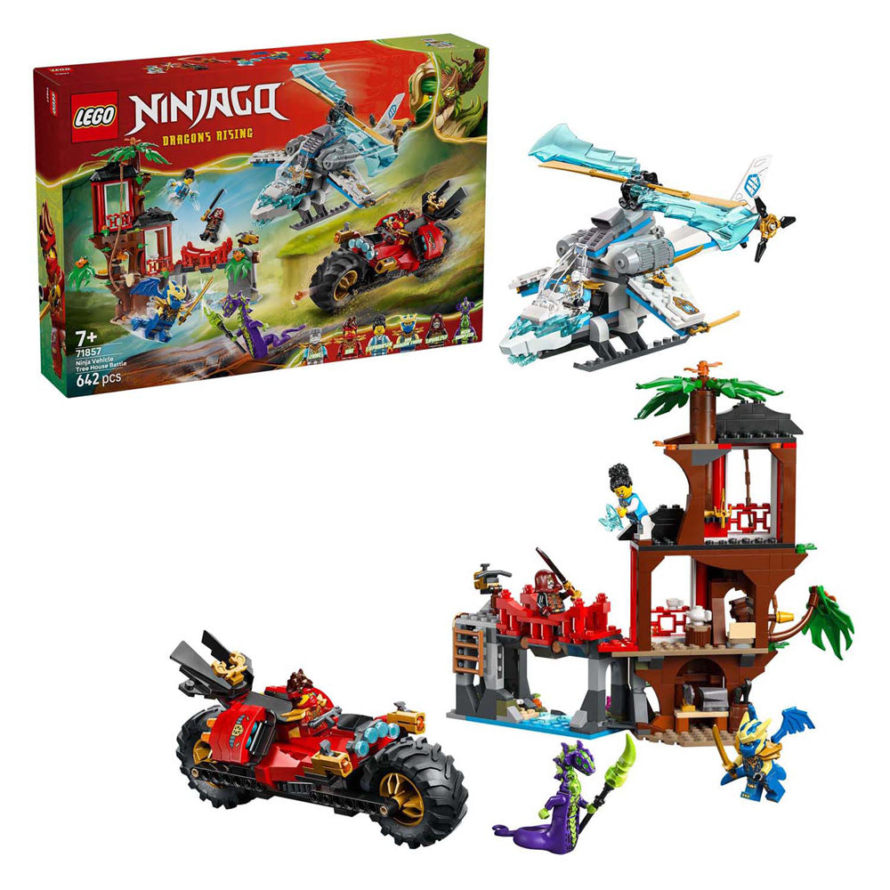 Lego ninjago 71857 feithiclí ninja ag an teach crann