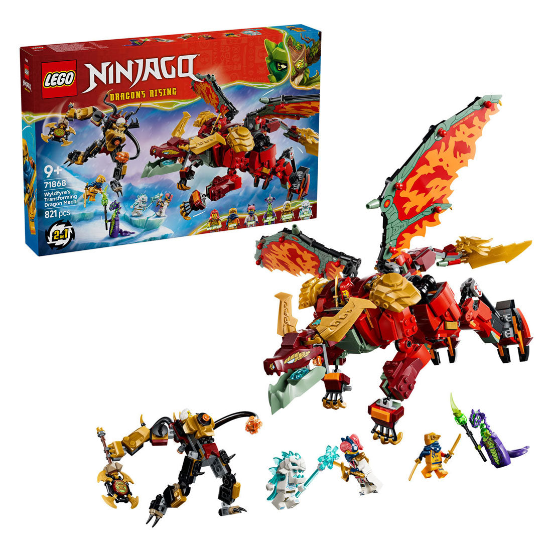 Lego ninjago 71868 wyldfyre's transformerende drakenmecha