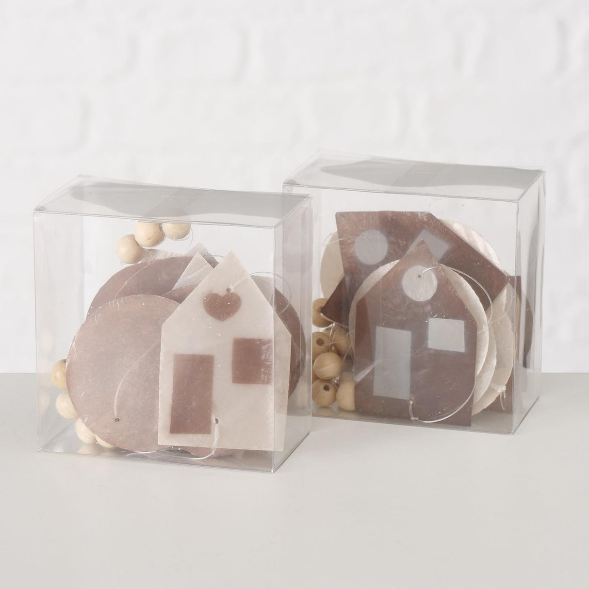 Boltze home capiz guirlande huisjes l180cm