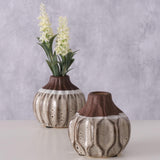 Boltze home vaas malia h9cm keramiek bruin