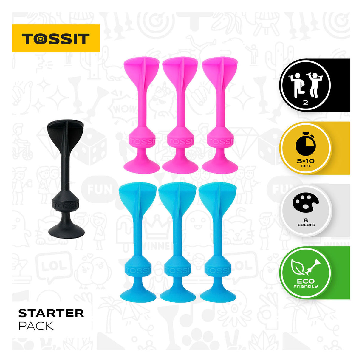 999games 999 games tossit - starter pack - blue-pink