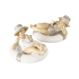 Boltze home beeld drijvend dames in badpak naturel