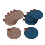 Boltze home coaster felt with leather 6 pieces d10cm