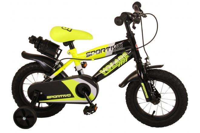 Volare Sportivo Children's bike Boys 12 inch neon yellow black Two hand brakes 95% assembled