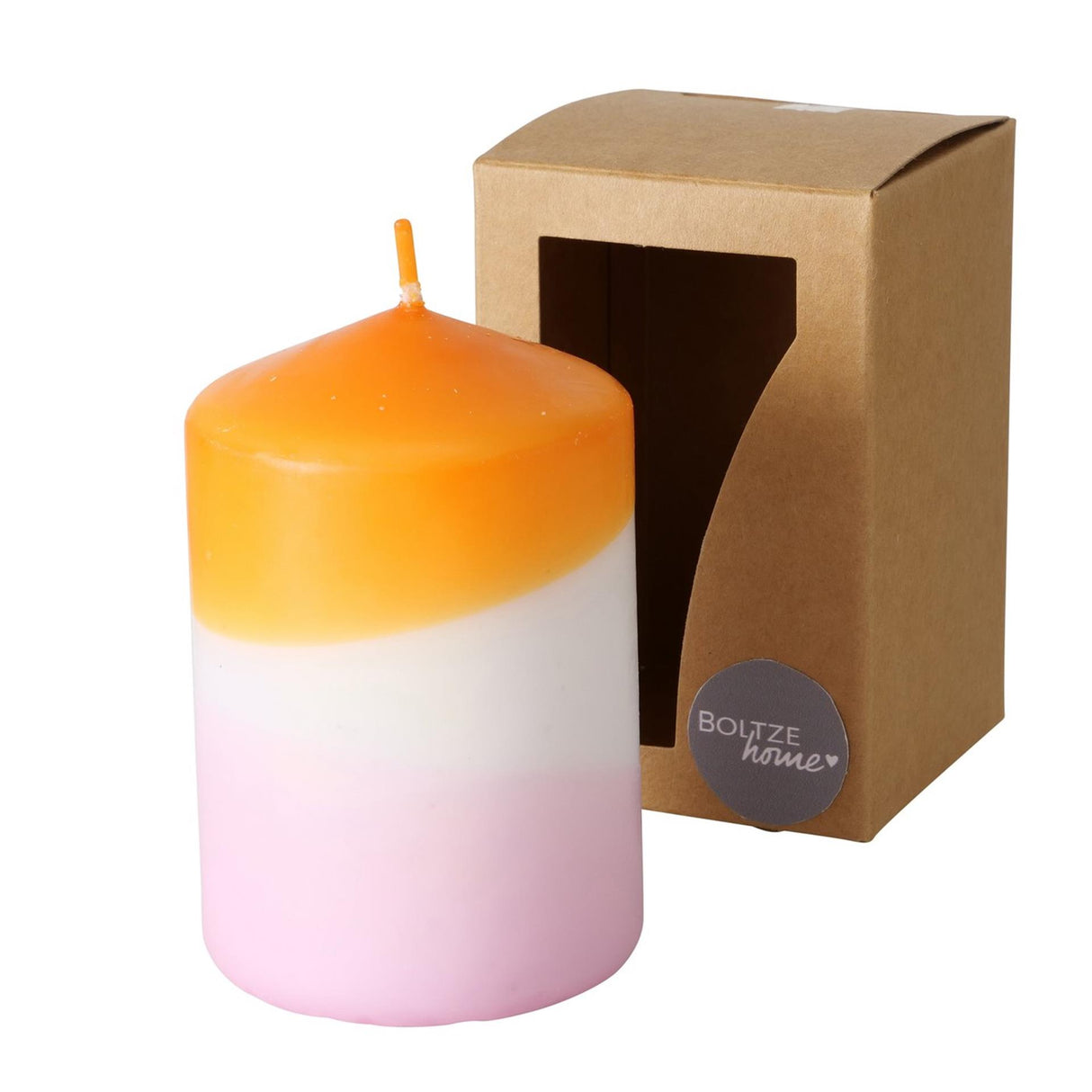 Boltze home candle splash dip dye h9cm orange lilla