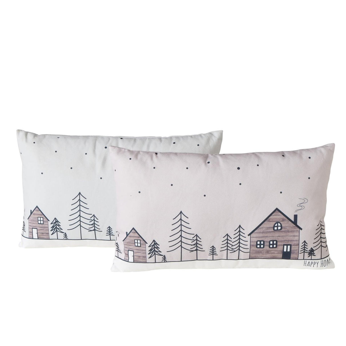 Boltze home kussen homewood huisjes 30x50cm