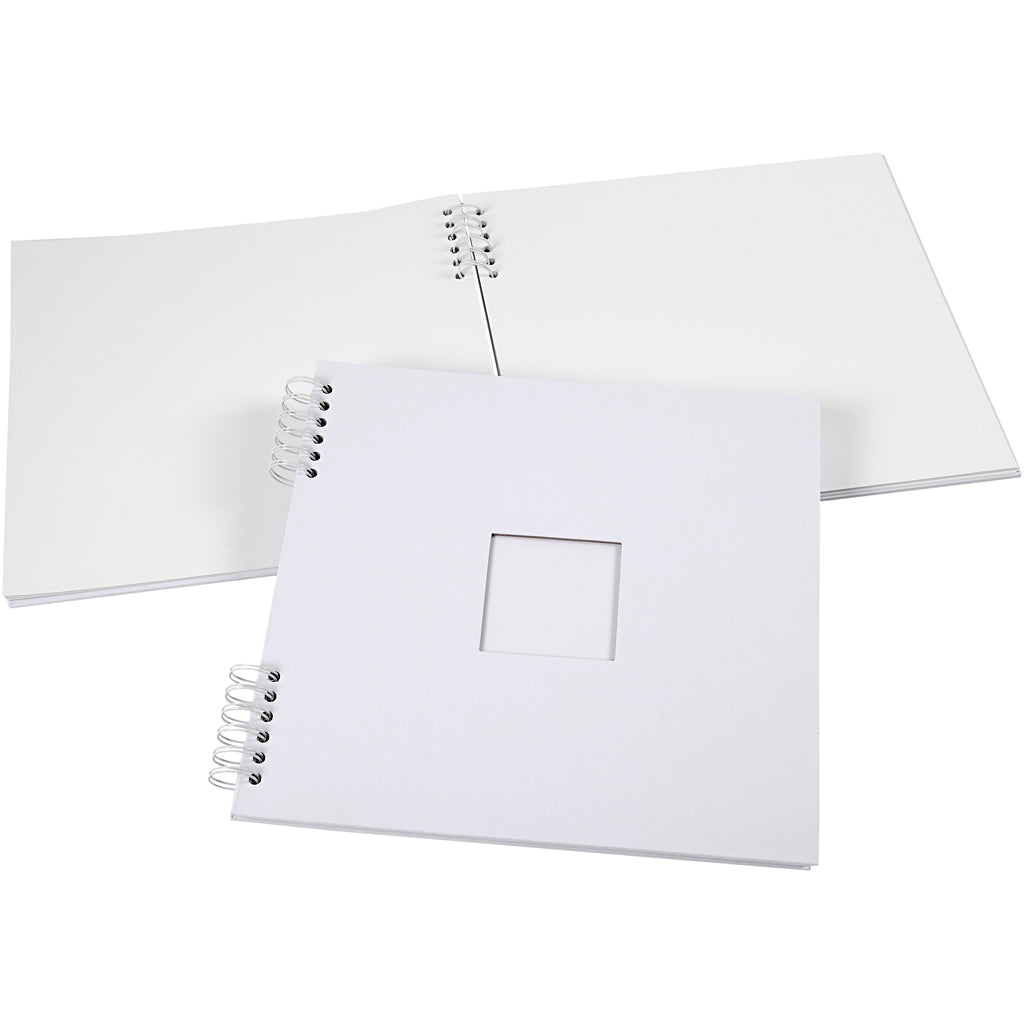 Creativ company spiral bound scrapbook, size 30.5x30.5 cm, 250 g, white, 1 piece