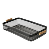 Boltze home dienblad metaal hout zwart 51x27x8cm